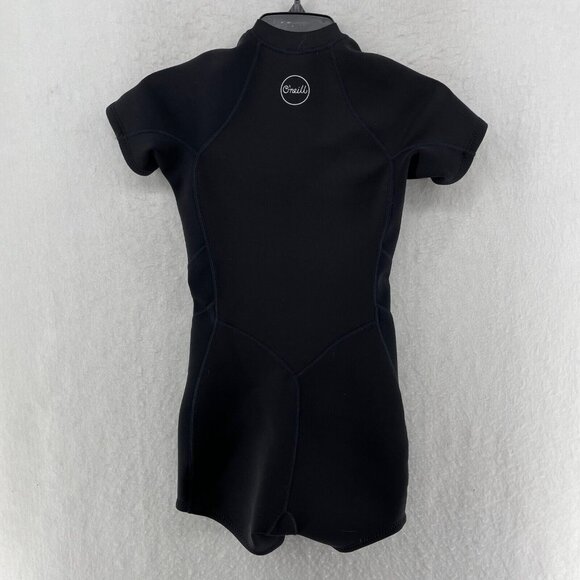 O'Neill Wetsuits Women's Sz 4 Black One Piece Shorty Zip Swimwear Short Sleeves - Picture 2 of 12